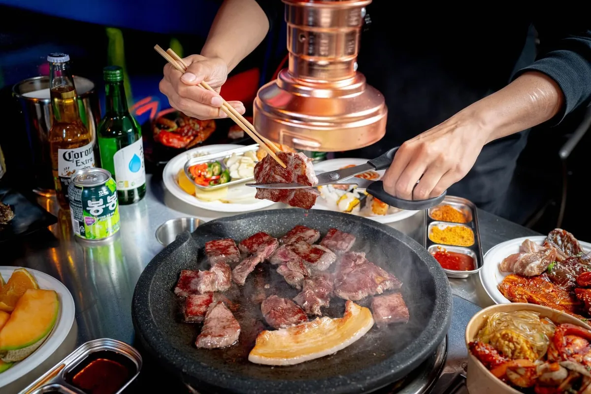 Live fire Korean BBQ session at Paroro Melbourne